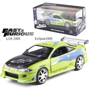 1:24 Jada Klasikinio Greiti ir Įsiutę 1995 M. Mitsubishi Eclipse Diecast Modelio Automobilių Žaislas Vaikui Gimtadienio Dovanos Surinkimo dėžė-supakuotas
