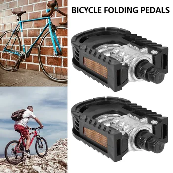 1 pora (2pieces) iš aliuminio lydinio, sulankstomas pedalus dviračių Sulankstomas Dviračio Pedalus priešslydžio Sistema Universali Pedalus dviračių kojoms