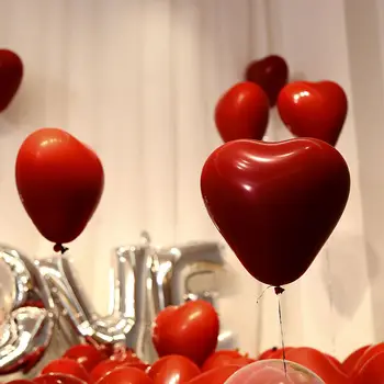 10 Rubino Lateksiniai Balionai Meilė Širdies Pripučiami Helio Balionai Valentino Diena Santuoka Vestuvių Gimtadienio Apdaila