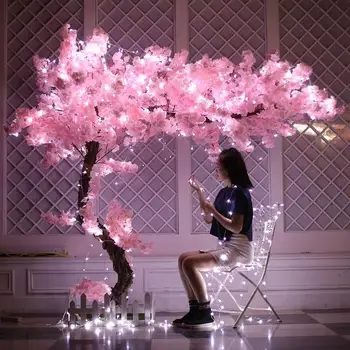 100cm Šilko gėlės Ilgai-Persikų Sakura Dirbtinių gėlių Rožinė Vestuvių Dekoravimas Cherry blossom filialas, namų Puošimas vestuvinė Arka