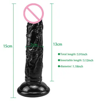 14.5 cm Dildo Realistiškas Penis G Spot Skatinti Minkšto Silikono Varpos Minkštos Kelnės Dirželis Ant Dildo Dick siurbtukas Sekso Žaislai Moteris