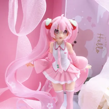 14cm NAUJŲ Anime Rožinė Sakura figūrėlių, Žaislai Mergaitėms, PVC Pav lėlės Modelis, Žaislai mielas Dovana