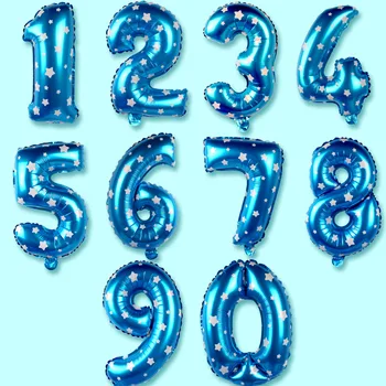 16 32 colių mėlyna rožinė 0 1 2 3 4 5 6 7 8 9 numeris folija balionai vestuvių įvykis kalėdas helovinas festivalio gimtadienio B12-6
