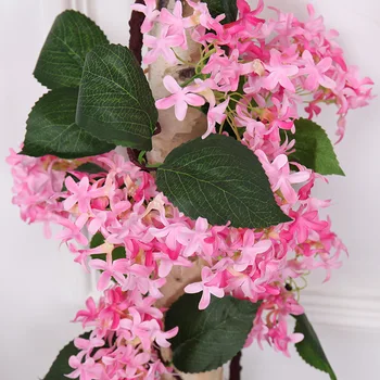 160cm Dirbtinis Cherry Blossom Vynuogių Ivy Šilko Gėlės Netikrą Sakura Kabinti Girliandą Vainikas Vestuvių Arch Namų Rotango Fone Dekoras