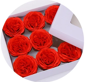 16pcs Milžinišką Austin Rožė Realus Dirbtinių Gėlių Muilo 8,5 cm skersmuo Dovanų Dėžutė Pakuotės Floristas vestuvių Valentino Dieną