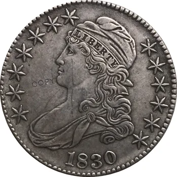 1830 jav 50 Centų ½ Doleris Laisvės Erelis Apribota Krūtinė Pusę Dolerio Cupronickel Sidabrą, Sidabro Balta Kopija Monetos