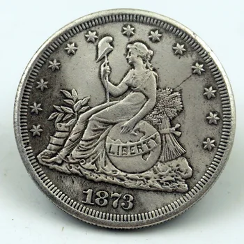 1873 m. JAV Sidabro Doleris Laisvės Jungtinių Amerikos valstijų 420 Grūdai 300 Bauda Prekybos Dolerio Kopijuoti Proginės Monetos Specie