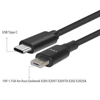 19V USB C Tipo Nešiojamas Įkrovimo Kabelis, USB Laidas C Dc Maitinimo Adapteris Kištuko Keitiklį Asus Eeebook X205 X205T X205TA E202 E202SA