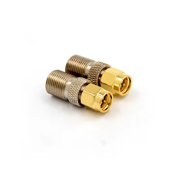 1pc/2vnt Gold RF, coaxial įkalbinėti adapteris F-Type Female Lizdas SMA Male Plug Tiesiai F jungtis SMA Jungtis