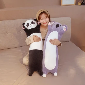1pc 70-130CM Mielas Panda, Koala Pliušiniai Žaislai kawaii Įdaryti Minkštas Ilgą Pagalvę Lėlės Kūdikio, Mergaitės Miego Pagalvėlė Gimtadienio Dovana