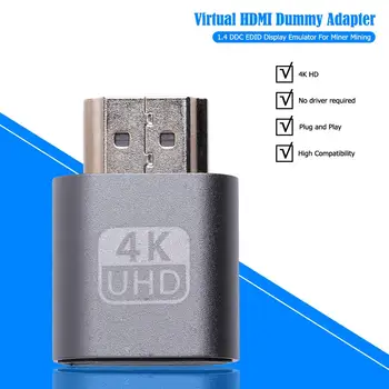 1pc Virtualus HDMI suderinamus Virtualus Ekranas 4K DDC EDID Manekeno Plug EDID Ekranas Emuliatorius Adapteris Paramos 1920x1080P Vaizdo