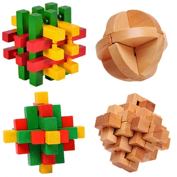 1pcs 3D Mediniai Žaislai, Dėlionės Žaidimas Kongming Užraktas Klasikinis Kubo Smegenų Erzinti Švietimo Žaislas Vaikams, Suaugusiems modelių Kūrimo Rinkiniai