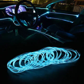 1set LED Šviesos Juostelės RGB Automobilių Optinio Pluošto Atmosfera Lempa Su App Garso Valdymo Auto Dekoratyvinės Interjero Šviesos Aplinkos Neoninės Lempos