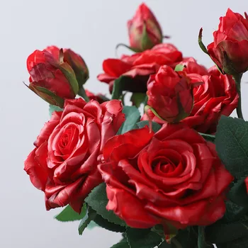 2 Dirbtinės Gėlės, Drėkinamasis Rožių, Viešbutis Namų Puošybai Netikrą Puokštės, Fotografija Rekvizitai, Šilko Gėlės