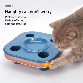 2 In 1 Katės Dubenėlį Interaktyvus Žaislas Dantį Crazy Žaidimas Kačių Bokštas Dainos Disko Žaislai Katė Braižymo Prietaiso Kasti Maisto Puodai, Kačių Žaislas