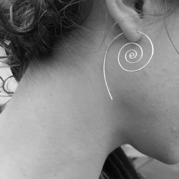 2020 naujas mados Paprastų geometrinių spiraliniai auskarai moterims, metalo papuošalai punk