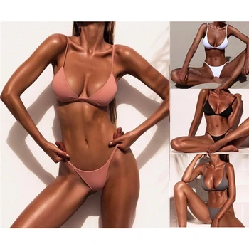 2021 Atsitiktinis, Kietas Bikini Rinkinys Sexy Push Up Maudymosi Kostiumėliai Moterims, Brazilijos Maudymosi Kostiumėlį, Mažas Juosmens Biquini Apynasrio Dviejų Dalių Maudymosi Kostiumas