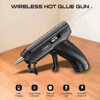 2021 Hot Melt Glue Gun 10/40Pcs Klijų Lazdelės Įrankių Rinkinys Bevielė USB Įkrovimo 15s Warm-up 