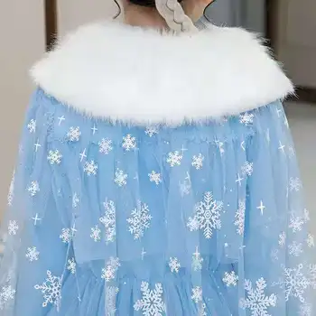 2021 M. Rudens Žiemos Ilgos Rankovės Sušaldyti 2 Cosplay Vaikų Mergaičių Elsa Princesė Dress & Snaigės Žaliojo Gimtadienio Vakarėlis, Helovinas Kostiumas