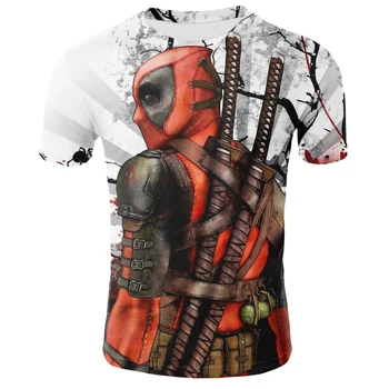 2021 Naujas Amerikos Anime Deadpool 3D Spausdinimo T-marškinėliai, Dydį, Vyrų ir Moterų Laisvalaikio vyriški Marškinėliai Įdomus Atsitiktinis marškinėliai