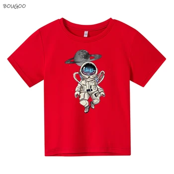 2021 Naujas vasaros Vaikų drabužių berniukas T-shirt astronautas modelis kūdikių drabužiai vaikams, drabužiai, Negabaritinių marškinėliai medvilnė