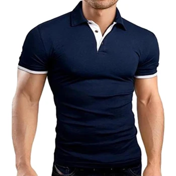 2021 prekės vasaros nauji vyriški polo marškinėliai atvartas atsitiktinis trumpas-susiuvimo rankovėmis polo marškinėliai, vyriški vientisos spalvos polo marškinėliai