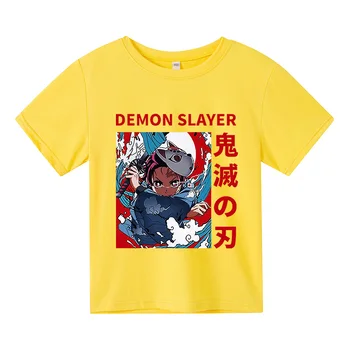 2021 Vasaros Demon Slayer-Baby Boy Laisvalaikio T-shirt Harajuku Anime Streetwear 4-14T