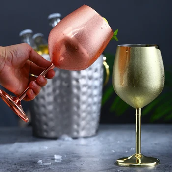 220ml Electroplated Romantiškas Kokteilis Stiklo Goblet 304 Nerūdijančio Plieno, Raudonojo Vyno Taurės, Šampano taurių Bokalas Gėrimų Baras Įrankiai