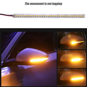 2vnt Automobilio Posūkio Signalo Lemputė Įspėjimas Juostelės Šviesos Pusėje Veidrodis Įspėjamoji Lemputė Automobilio galinio vaizdo Veidrodis Indikatorius Teka LED Šviesos