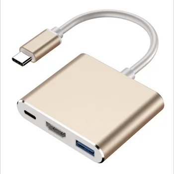 3-in-1 USB 3.0 Tipo C 4K HDMI Skaitmeninis AV Adapteris Įkrovimo & Prijungimas Konverteris, skirtas Macbook hub Daugiafunkcinis Pikselių HDTV