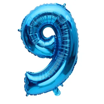 32 colių skaitmeninio aliuminio balionas mėlynas balionas gimtadienio dekoratyvinis balionas