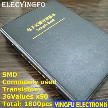 36 rūšių x50 dažniausiai naudojamas SMD Tranzistorius Asortimentas Rinkinys Asorti Mėginio Knyga