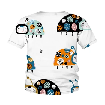 3D Berniukų, Mergaičių Biedronka Mielas Marškinėliai Vaikams Užsakymą trumpomis Rankovėmis T Shirts 2021 Naujas Vasaros Aukštos Kokybės Juokinga, Vaikų Drabužiai