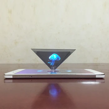 3D Holografinio Patvarus Nešiojamasis Projektorius su Piramidės Ekrano Laikikliai Stovi Paramos Universalus Mini Projektorius skirtas išmaniesiems Telefonams