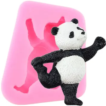 3D Panda Bear Silikono Formų Kūdikio Gimtadienio Minkštas Tortas Dekoravimo Priemonės, Gyvūnų Muilo Dervos Molio Saldainiai, Šokoladas Gumpaste Liejimo formos