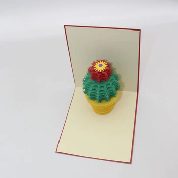 3D pjovimas Lazeriu Rankų darbo Augalų Žydi Kaktusas Popieriaus Kvietimą Atvirukai Atvirukai Padėkos Mokytojų Diena Verslo Dovana