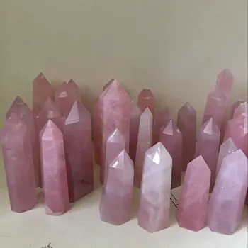 40-100mm Natūrali uoliena Pink Rose Kvarco Kristalo Lazdelė Taško Gydomųjų Mineralinio Akmens