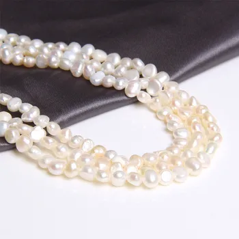 4mm Mažų Natūralių Perlų, Baltos spalvos Gėlavandenių Perlų Karoliukus, Baroko Bulvių Sėklos Prarasti Perlų Karoliukus, 