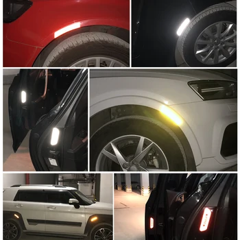 4pcs Automobilio duris saugos kovos su susidūrimo perspėjimo šviesą atspindintys lipdukai Audi A3 A4L A5 A6L A7 Suzuki Swift grant Vitara Sx4 Jimny