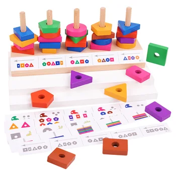 5 Stulpelyje Formos Atitikimo Blokai Žaislai Vaikams Nušvitimą Įspūdį Žaislas Žvalgybos Plėtros Spalvų Pažinimo Montessori