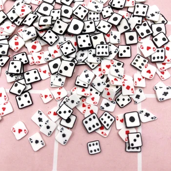 50g Polimero Molis Dice Poker Gabalas Drožlių Amatų Padaryti DIY Nail Art Apdailos Kristalų Purvo Pylimo Telefonų Priedai 5mm
