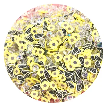 50g Sumaišyto Molio Drožlių Perlai, kalnų krištolas Polimero Vaisių, Gėlių Gabalas 