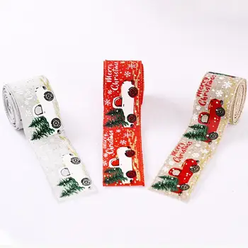 5m Roll Kaspinu Nešiojamų Eco-friendly Imitacija Lino Kalėdų Spausdintos Juostelės Namų Šalies Kalėdinė Dekoracija