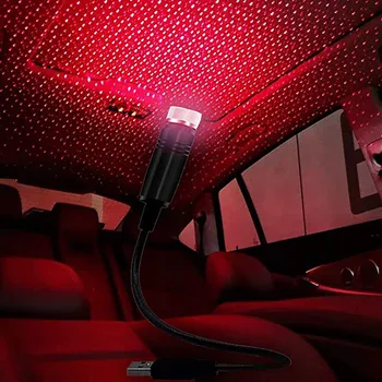 5V USB Automobilinis Stogo Star Šviesiai Raudonos Dekoratyvinių Lempų Juostelės LED Atmosfera Žibintas Toyota RAV4 2021 m. 2019 m. 2020 m. 2017 m. 2018 Priedai
