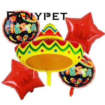 5vnt Skrybėlę Fiesta Folija balionai Meksika avokado Oro balioną už Happy Birthday Party 