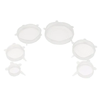 6x Stretch Silicone Lids Covers Huggers Bowl Sealer BPA free for food Snacks