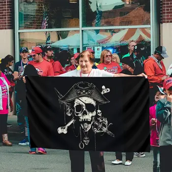 90*150cm Vyresnio amžiaus Skaldytų Jolly Roger Kaukolė, Kryžius Kaulų, Piratų vėliava Apdaila užsakymą banner Vėliavos