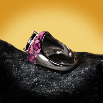925 Sidabro Žiedas Moterų Kūrybos Violetinė Cirkonis Bohemijos Ponios Žiedas Elegantiškas Vestuvių Nuotakos Rankų darbo Emalio Epoksidinės Papuošalai