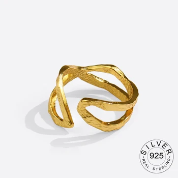 925 Sterlingas Sidabro Žiedai Moterims Aukso Linijos Senovinių Vestuvių Madinga Papuošalai Didelio Aukščio Antikvariniai Žiedai Anillos