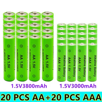 AA įkraunamos AAA AA 1,5 V 3800mAh/1,5 V AAA Šarminės baterijos 3000mah žibintuvėlis žaislai žiūrėti MP3 grotuvas pakeisti Ni-Mh baterija